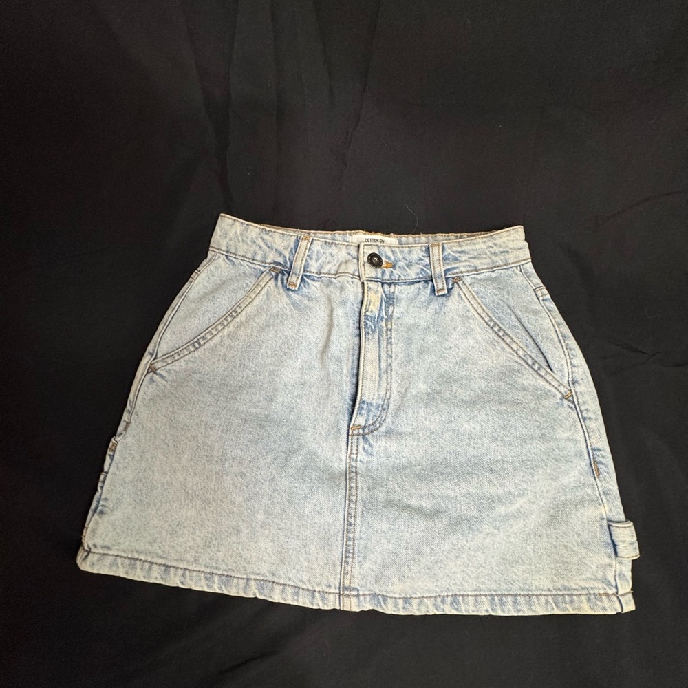 Cotton On Light Blue Denim Mini Skirt